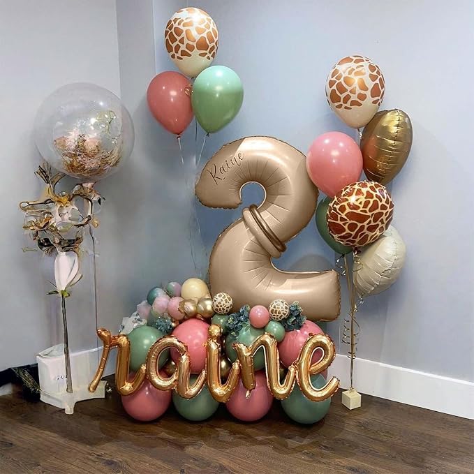 40" Neutral Number 2 Balloon for Boys Girls, Large Self Inflating Nude Helium - Image 2