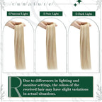 RUNATURE Blonde Clip in Hair Extensions Real Human Hair, Real Human Hair Clip in Extenisons for Women, Straight Natural Hair 18 Inch 50g 3pcs, #18P60 Ash Blonde Highlights
