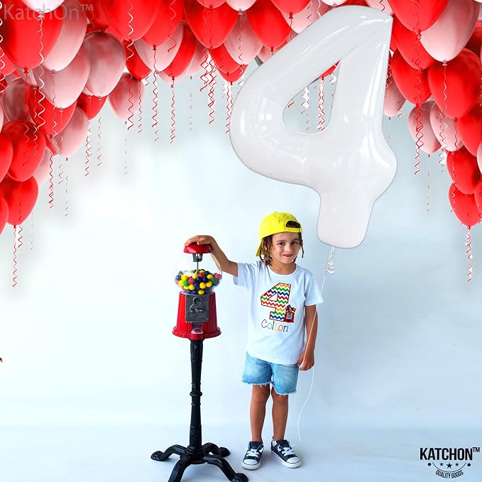 KatchOn White Number 4 Balloon 40 Inch, Unicorn Birthday - Image 7