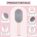 Hair Brush Set, Professional Styling Tools with Combs and Accessories, Pink, Gift Box Included (Pink Brush+Pink Comb)