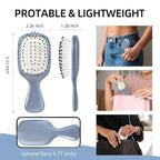 Mini Hair Bursh for Women Men and Kids, Protable Travel Size Hair Brush for Pockets Purses, Mini Detangler Brush for All Hair Types, Small Paddle Brush for Detangling (Blue)