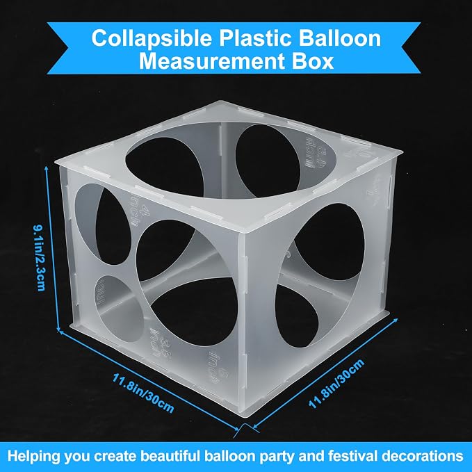 Xinjoduz 11 Holes Balloon Sizer Cube Box, 2-10 Inch Collapsibles Plastic - Image 3
