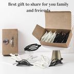 8 Pack Glossy Black and White Flat Hair Clips – High-Shine Claw Clips for Women, Non-Slip Strong Hold Hair Accessories for Daily Styling, Minimalist Fashion Clips for Work or School