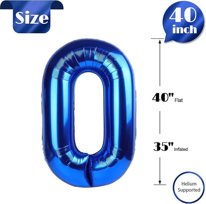 Blue Number 0 Balloon 40 Inch - Image 5