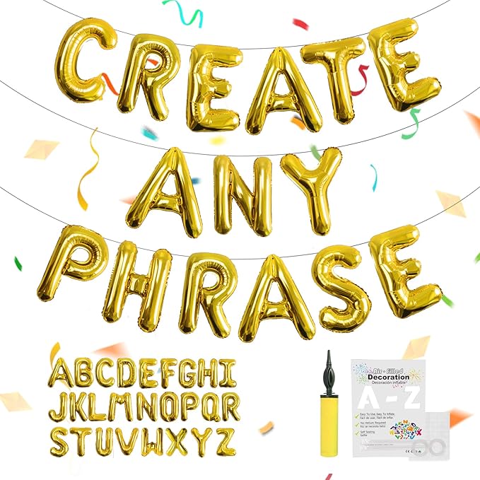 52 pcs Gold Foil Letter Balloons by TangTuan