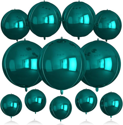 12Pcs Dark Green Round Balloons Foil, Large Emerald Balloons by BIAPIAN