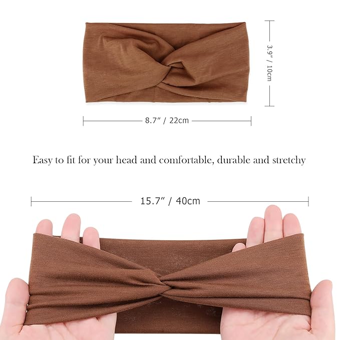 Elastic Knotted Headbands for Women Criss Cross Head Bands for Women's Hair Non Slip Boho Wrap Twisted Hair Accessories
