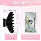 French Hair Claw Clips for Women Grils,4 Inch Strong Hold No Slip Grip Accessories Acetate Material,Not Easily Damaged,Thick or Thin Hair (Black)