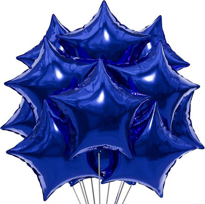25Pcs Blue Star Shaped Balloons 18Inch Foil Mylar Balloon Helium | by Unknown