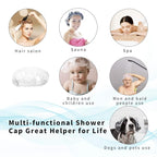 100PCS Larger Shower Caps Disposable, Thicker Waterproof Plastic Elastic Hair Bath Caps, Plastic Hair Caps for Women, Spa, Home Use, Hotel and Hair Salon, Portable Travel
