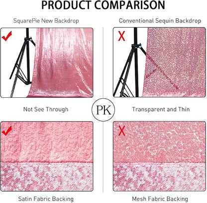 SquarePie 6x8ft Fuchsia Pink Sequin Backdrop, High Density Non-Transparent - Image 5