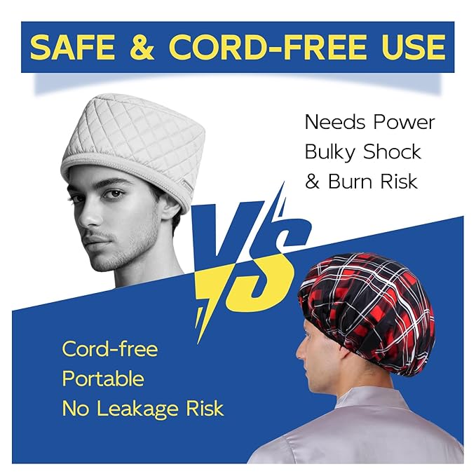 Years calm Shower Cap for Men, Waterproof & Heat-Retaining Hair Treatment Cap – Reusable Men’s Shower Cap with Foil Lining, Elastic Band, for Steam Care, Hair Mask & Oil Conditioning