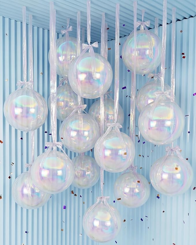 Jenaai 30 Set Iridescent Foil Balloons Bulk 22 Inch 4d Metallic Giant Balloons by Jenaai