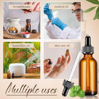 Lallisa 48 Pcs Glass Dropper Bottles with Eye Dropper Dispensers Lab Dropping Bottles with 4 Pcs Long Pipettes 4 Funnel and 80 Label for Travel Cuticle Massage Essential Oils Perfume (Amber,2 oz)
