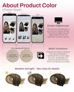 Moresoo Hair Extensions Clip ins Dark Brown Balayage Clip in Hair Extensions Ombre Medium Brown to Bleach Blonde Natural Human Hair Clip in Extensions Real Human Hair Long 7Pcs 120G 24 Inch
