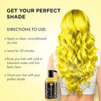 MOEHAIR Semi-Permanent Hair Color | Yellow Hair Dye 8 Oz | No Ammonia, Sulfate or Paraben | Easy-to-use & Apply at Home | Vegan & Cruelty-Free | Voodoo Sunny Hair Color | Neon Yellow Hair Dye