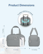 TOPDesign Travel Toiletry Bag for Women, Puffer Large Toiletry Bag, Lightweight Cosmetic Makeup Organizer with Handle for Traveling, Accessories, Essentials, Toiletries (Grey)