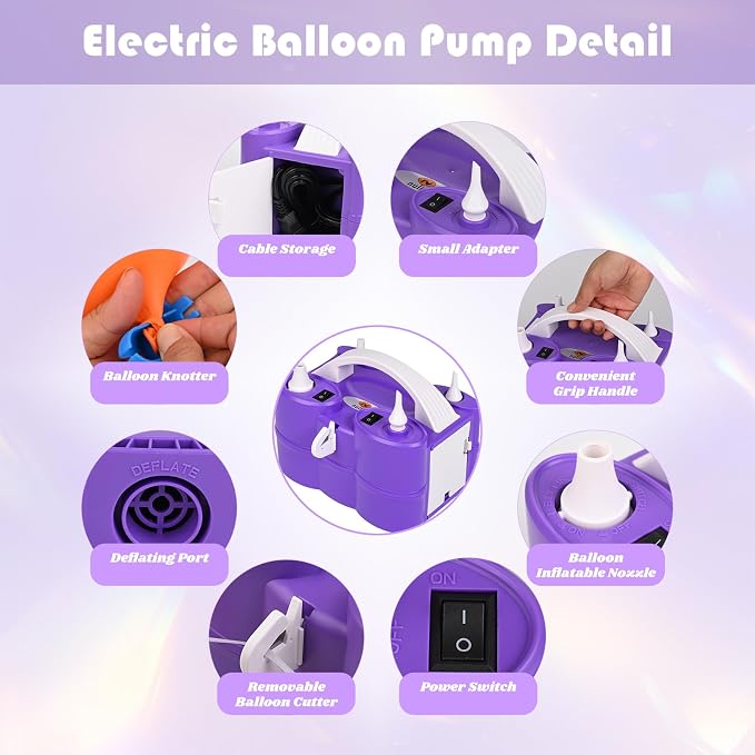 Electric Balloon Pump, Portable Electric Balloon Blower Machine Balloon Air - Image 2