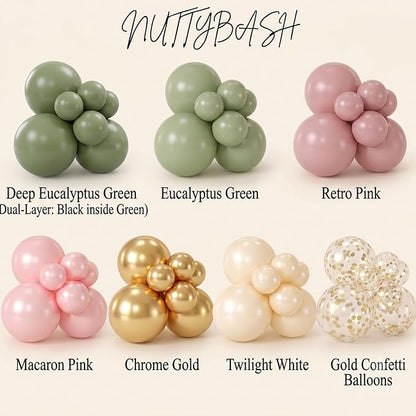 Sage Green and Pink Balloons Arch Kit - Image 4