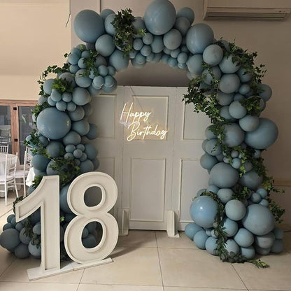 Double Dusty Blue Stuffed Balloons Different Size 115Pcs 5/10/12/18" Slate Blue - Image 6
