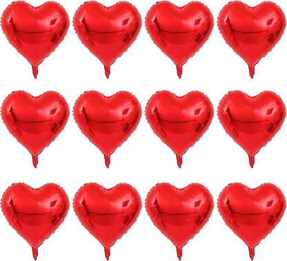 Red Heart Balloons, 18Inch Red Love Helium Polyester Film Balloon by Adorely