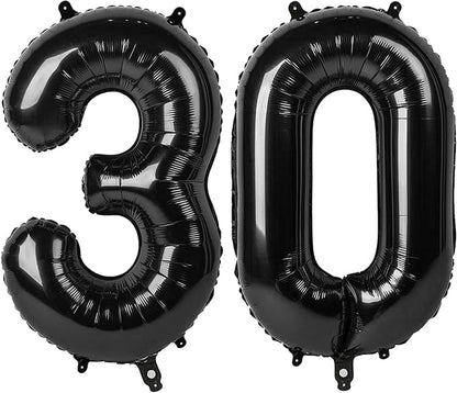 30 Balloon Number 40 Inch Black Balloons by Mluchee