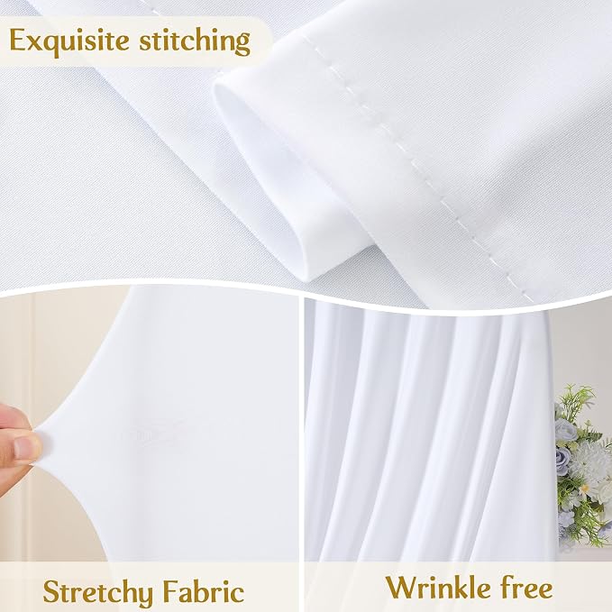 White Wedding Arch Backdrop Cover 7.2ft and 6ft Draped Arch Covers Stretchy - Image 5