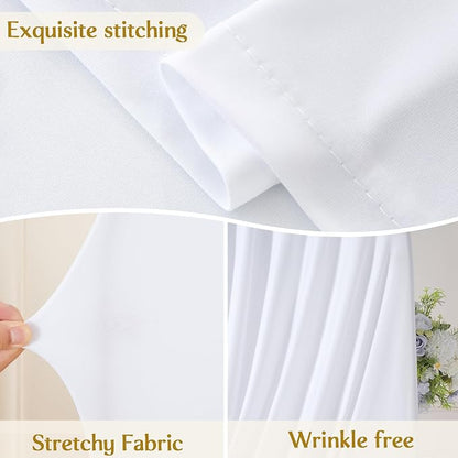 White Wedding Arch Backdrop Cover 7.2ft and 6ft Draped Arch Covers Stretchy - Image 5