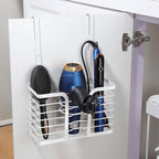 YIGII Hair Dryer Holder Adjustable Height - Hair Tool Organizer White Bathroom Organizer Hot Styling Tools Storage for Hair Dryer, Flat Iron, Curling Iron, Straightener