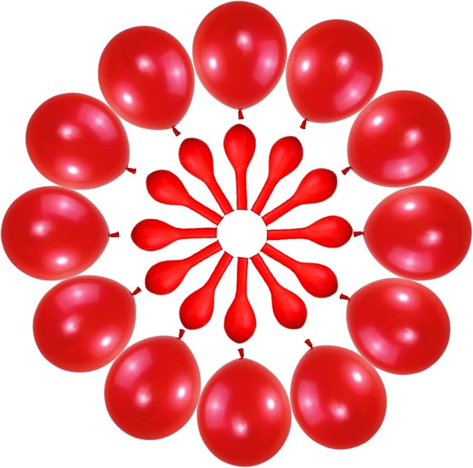 120 Pack Pearl Red Balloons, Bright 12 inch Royal Red Latex Party Balloons - Image 2