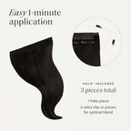 Luxy 100% Remy Human Hair – Halo Clip-In Hair Extensions –Natural Looking Volume & Length - One-Piece - Easy 5-Min Application 140 grams 16" Mocha Brown Halo