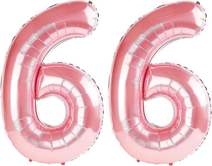 40 Inch Number 66 Balloons for 66th Birthday Party Decorations, 0-100 Jewelry by FOBELEC