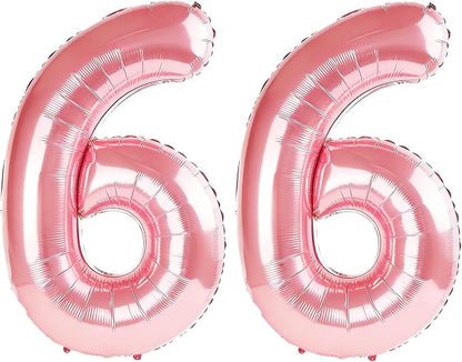 40 Inch Number 66 Balloons for 66th Birthday Party Decorations, 0-100 Jewelry by FOBELEC