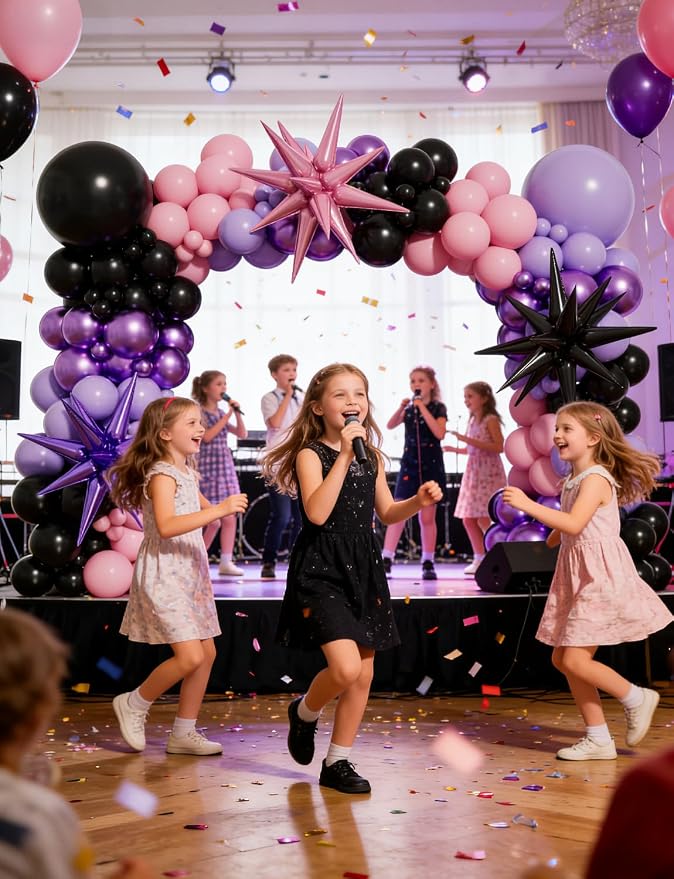 Pink and Purple Balloon Arch Garland Kit, Trendy Music Birthday Decorations - Image 4