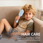 Boar Bristles Hair Brush for Women and Men, Detangling Hair Brush for Smoothing Massage Add Shine, Nylon&Boar Bristles Detangler brush for Hair Healthy (Medium-Blue)