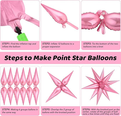74 PCS Pearl Pink Star Balloons - Image 7