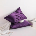 NTBAY 12 Pack Satin King Pillowcases for Hair and Skin, Luxurious and Silky Pillow Cases with Envelope Closure, 20 x 36 Inches, Eggplant Purple