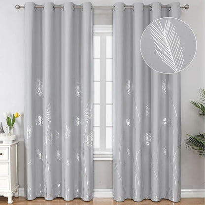 Light Grey Curtains Blackout Thermal Insulated Window Curtains Drapes by ESTELARTEXTILER