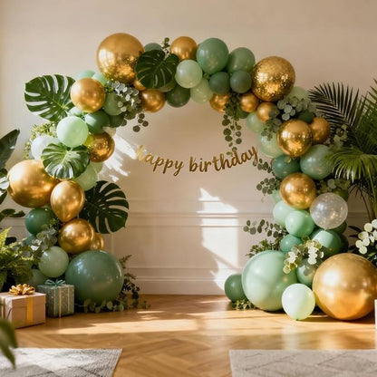 RUBFAC Balloons Metallic Gold Balloon Arch Different Sizes 154pcs | Balloon - Image 7