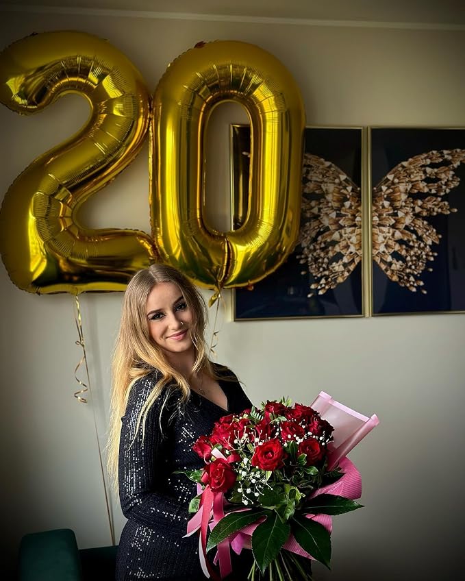 Gold Number 0 Balloon 40 inch, Balloon numbers party supplies, deco photo shoot - Image 3