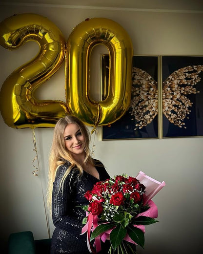 Gold Number 0 Balloon 40 inch, Balloon numbers party supplies, deco photo shoot - Image 3