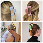 Medium Hair Clips for Women 8 Pcs Small Claw Clips for Thin and Thick Hair 2 Styles Hair Claw Clips Combination Rectangle Banana Jaw Hair Accessories for Women and Girls (Colorful)
