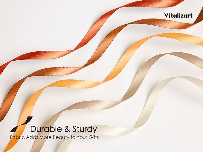 Vitalizart Terracotta Ribbons for Crafts 3/8" x 50Yds Double-Faced Satin | - Image 3