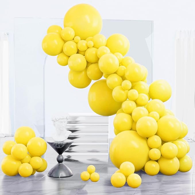 PartyWoo Yellow Balloons 85pcs Matte Yellow Color 18 12 10 5 Inch | Balloons by PartyWoo