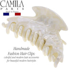 Camila Paris CP3266 French Hair Clip for Women, Small 2.75 inch Handmade, White, Girls Hair Claw Clips Jaw Fashion Durable Styling Hair Accessories for Women, Strong Hold No Slip Grip. Made in France