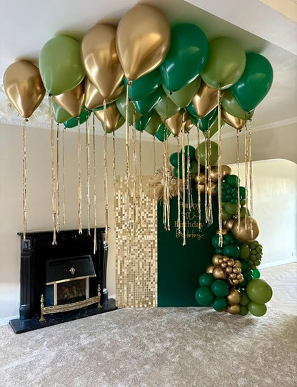 Green and Gold Latex Balloons, Baby Shower Party Decorations - Image 3