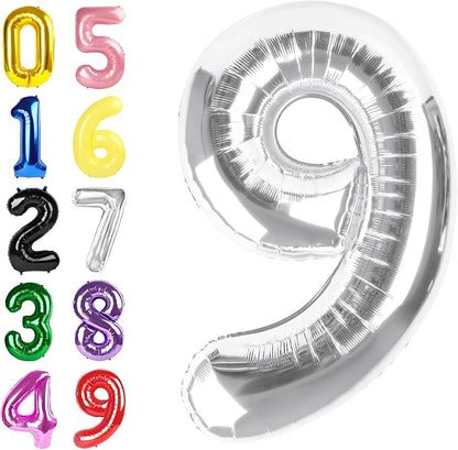 Number Balloons 40 Inch Silver 8 Balloon by Argthjy