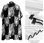 Large Long Professional Barber Cape, Hairdressing Apron Animal Tiger Black Art Shampoo Cutting Household Capes Wrap for Hair Salon