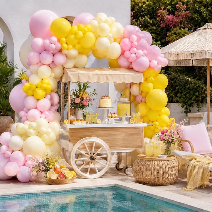 Pink and Yellow Balloon Arch Kit - Image 6