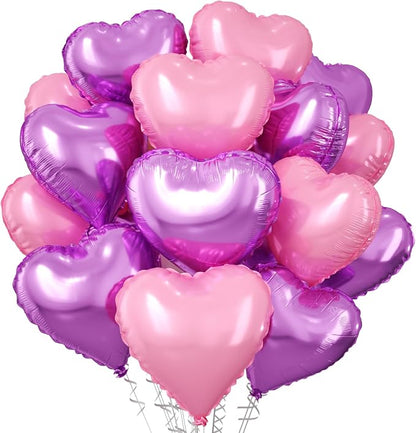 Pink Purple Heart Balloons by FEYG